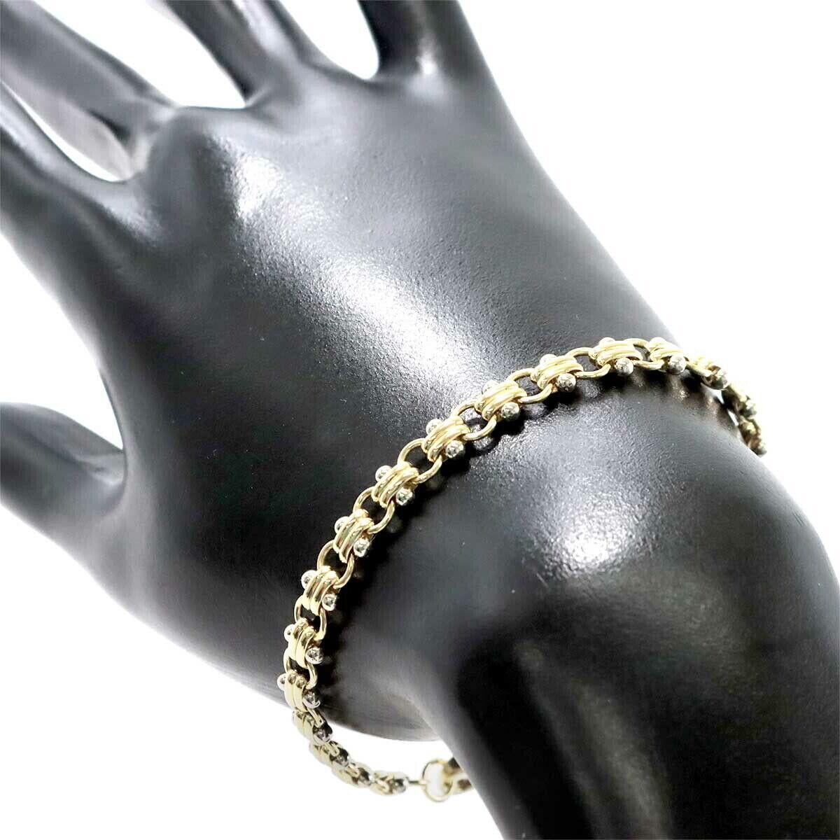 Women's or Men's Van Cleef & Arpels 18k Two Tone Gold Link Bracelet Vintage Fully Hallmarked