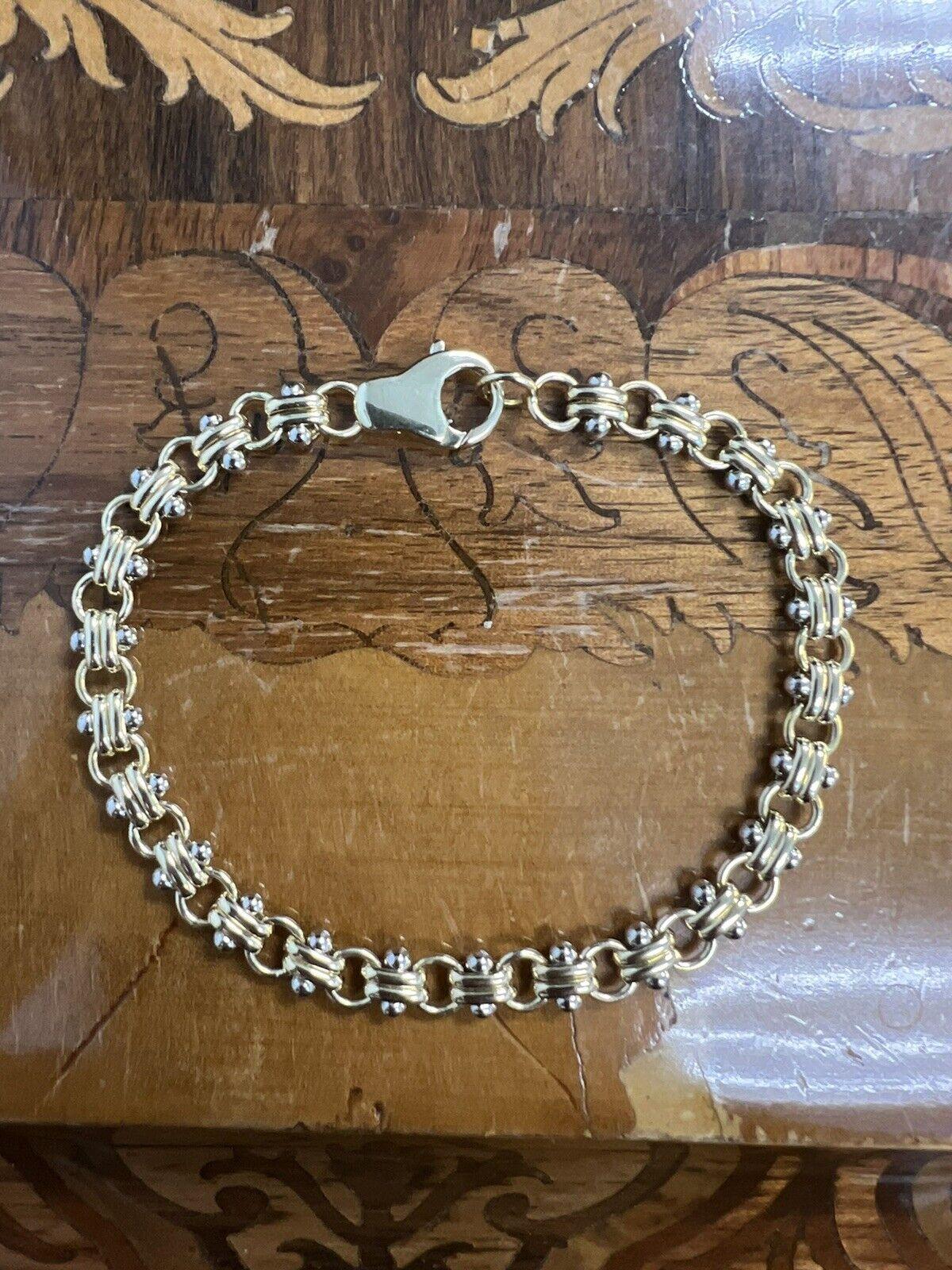 Van Cleef & Arpels 18k Two Tone Gold Link Bracelet Vintage Fully Hallmarked 1