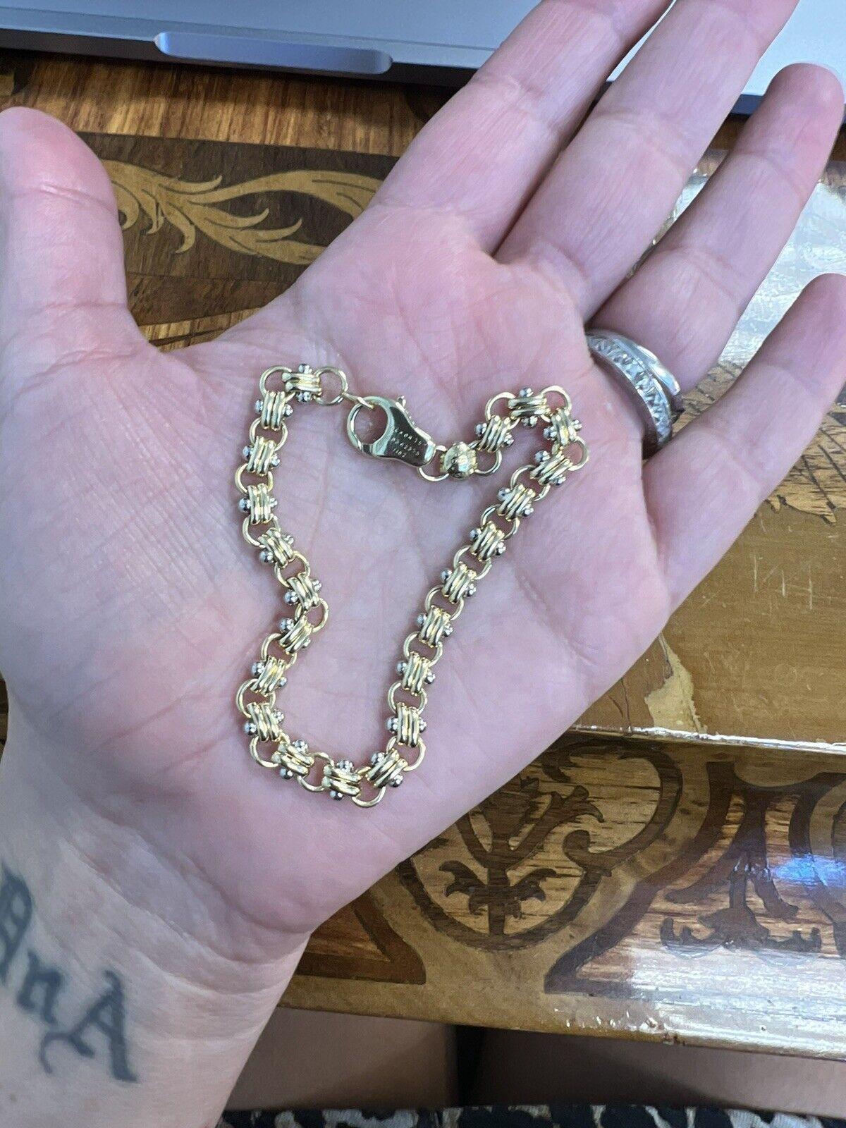 Van Cleef & Arpels 18k Two Tone Gold Link Bracelet Vintage Fully Hallmarked 2