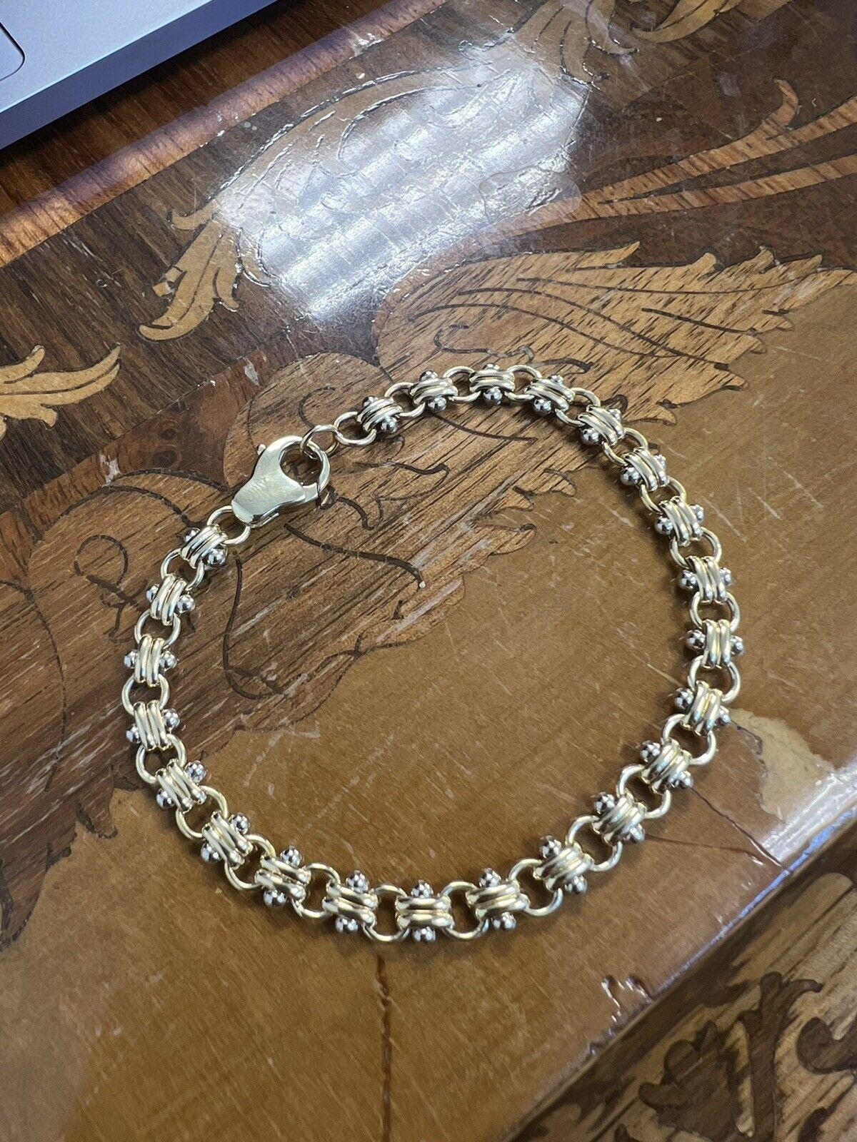 Van Cleef & Arpels 18k Two Tone Gold Link Bracelet Vintage Fully Hallmarked 3