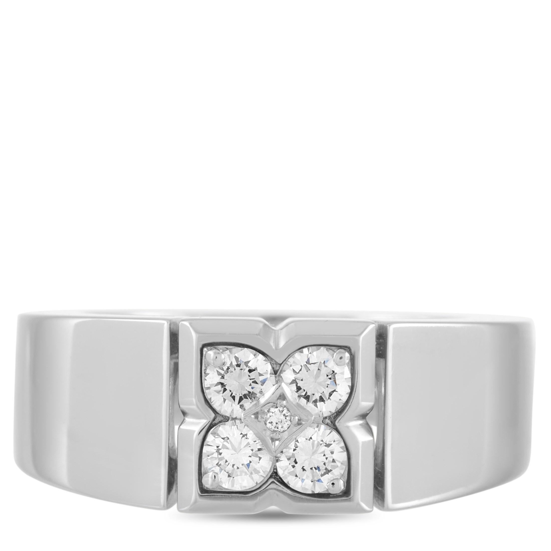 Round Cut Van Cleef & Arpels 18 Karat White Gold 0.40 Carat Diamond Ring