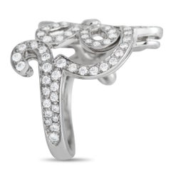 Van Cleef & Arpels 18K White Gold 0.85ct Diamond Flower Lace Cocktail Ring