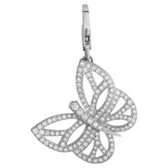 Van Cleef & Arpels 18 Karat Weißgold 1,0 Karat Diamant Großes Modell Schmetterlingsanhänger
