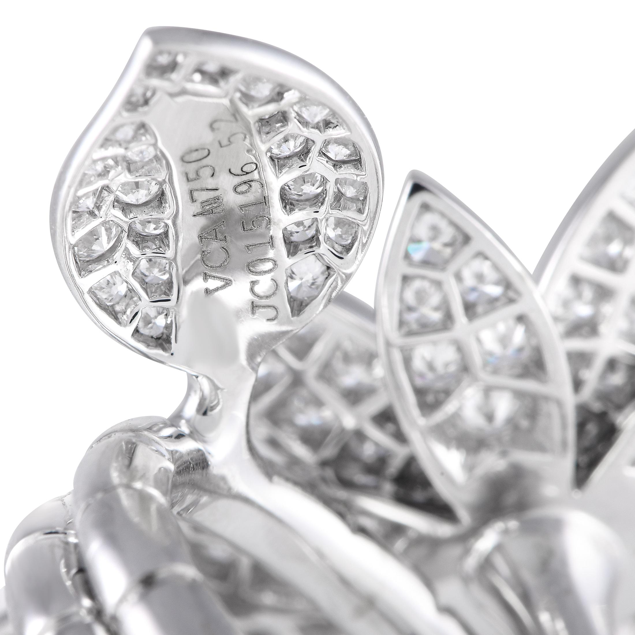 Van Cleef & Arpels 18k Weißgold 2,14ct Diamant Lotus zwischen den Fingern Ring 2