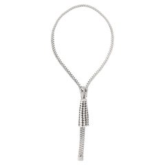 Used Van Cleef & Arpels 18K White Gold and Diamond Extra Long ZIP Necklace