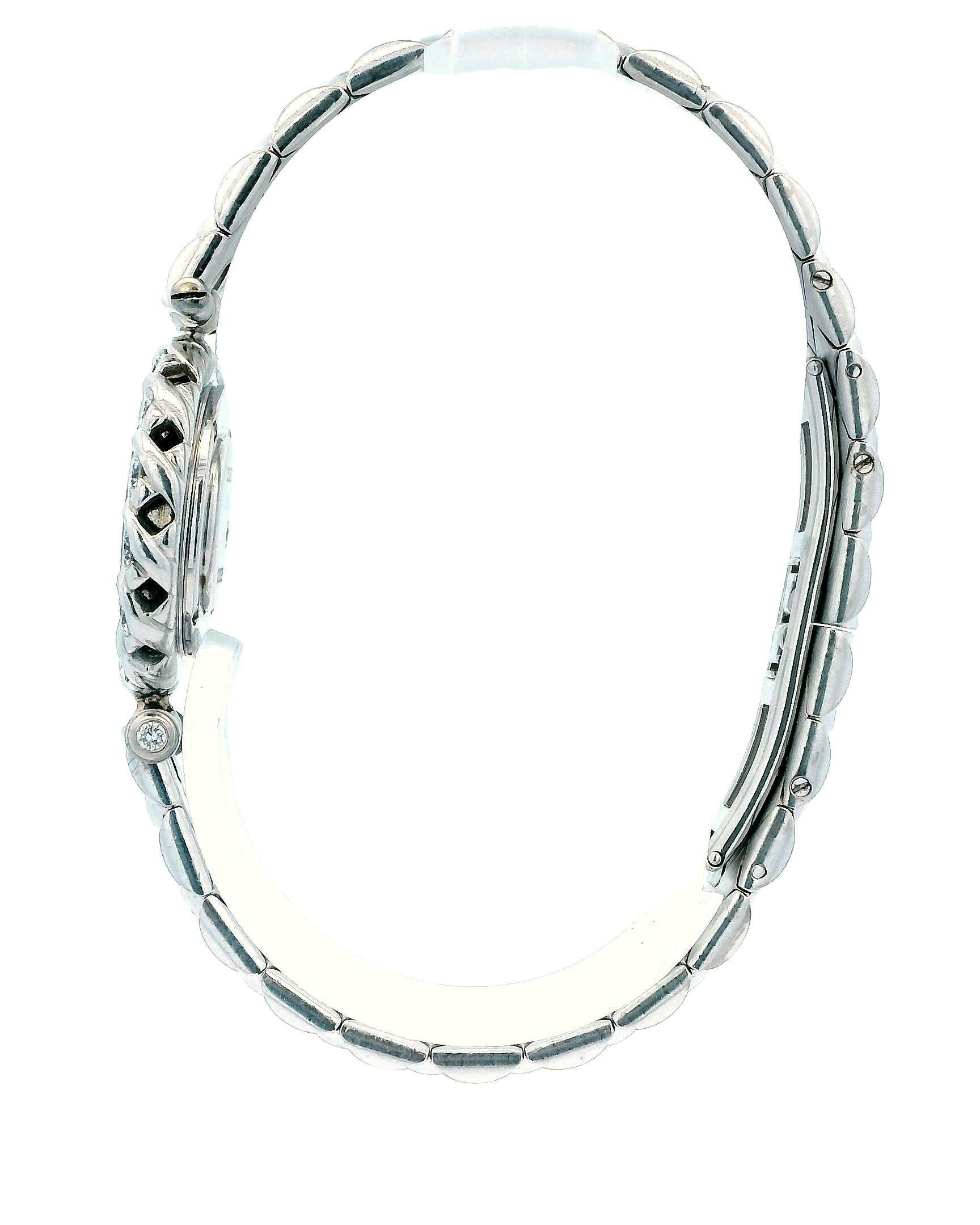 Women's Van Cleef & Arpels 18K White Gold Diamond Bezel Ladies Watch For Sale