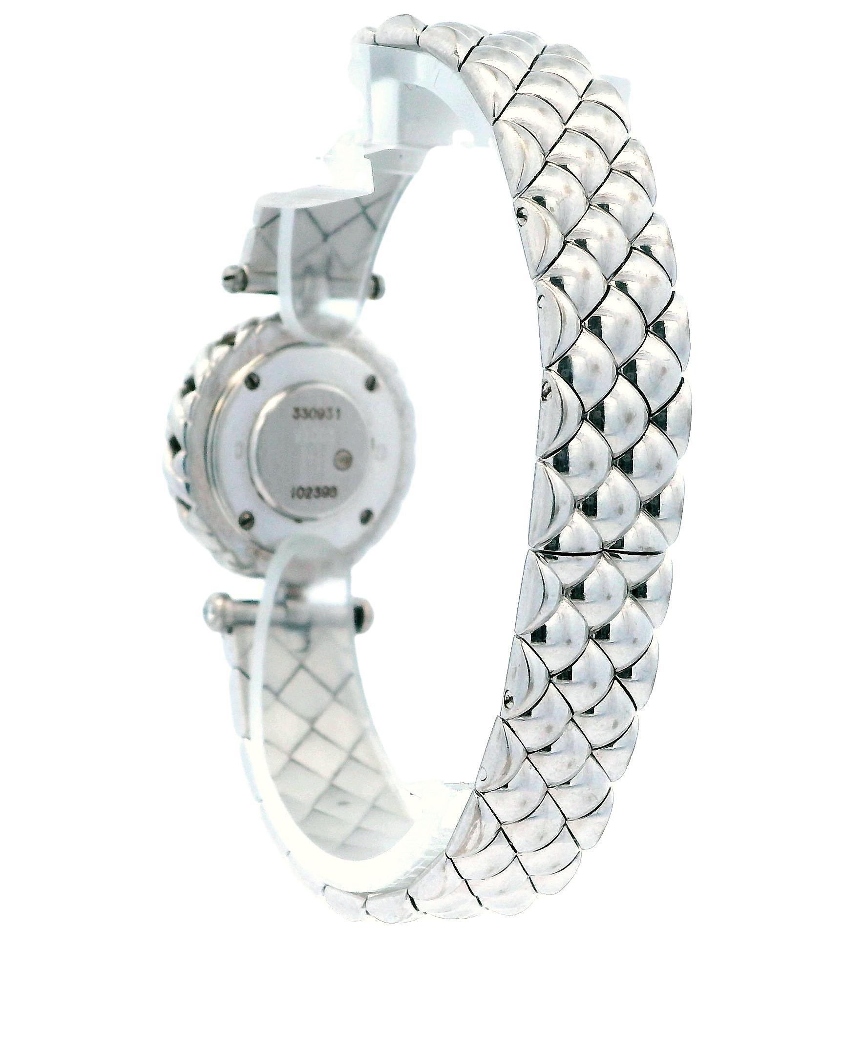 Van Cleef & Arpels 18K White Gold Diamond Bezel Ladies Watch For Sale 1