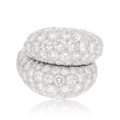 VAN CLEEF & ARPELS 18K White Gold Diamond Boulle Ring