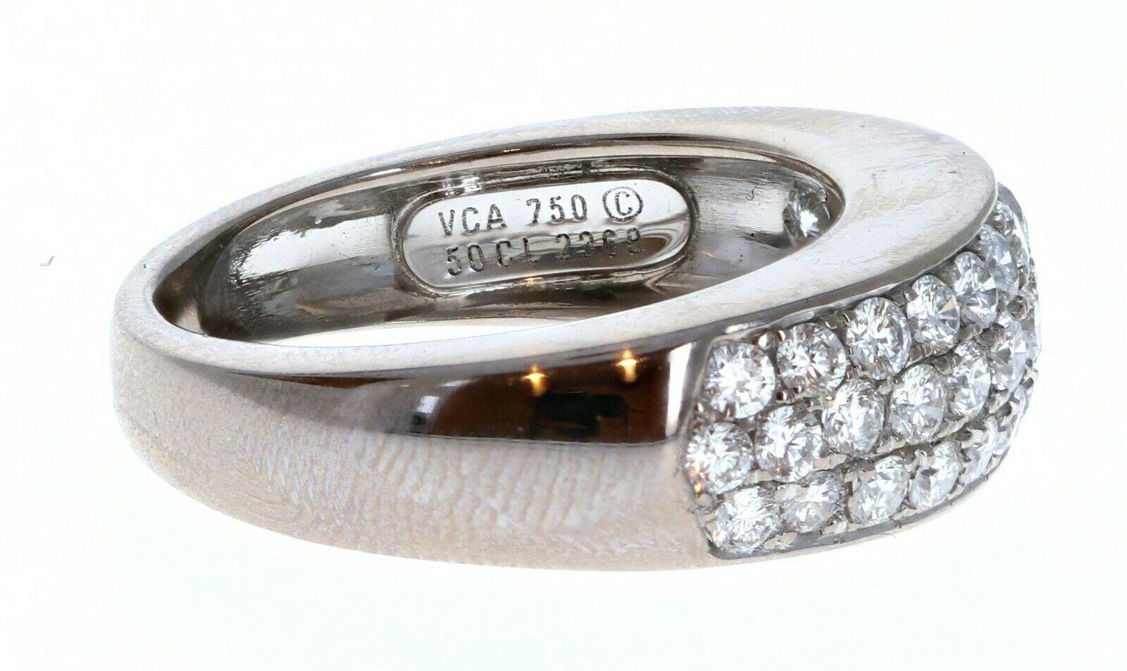Van Cleef & Arpels 18k White Gold & Diamond Evolution Band 1.00 ctw In Good Condition For Sale In Beverly Hills, CA