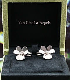Van Cleef & Arpels 18 Karat White Gold Diamond Flower Earrings