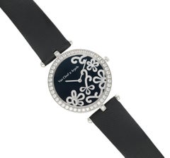 VAN CLEEF & ARPELS 18K White Gold Diamond "Lady Arpels Dentelle" Wristwatch
