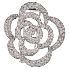 Antique Van Cleef & Arpels 18K White Gold Diamond Orchid 5.00cts Brooch