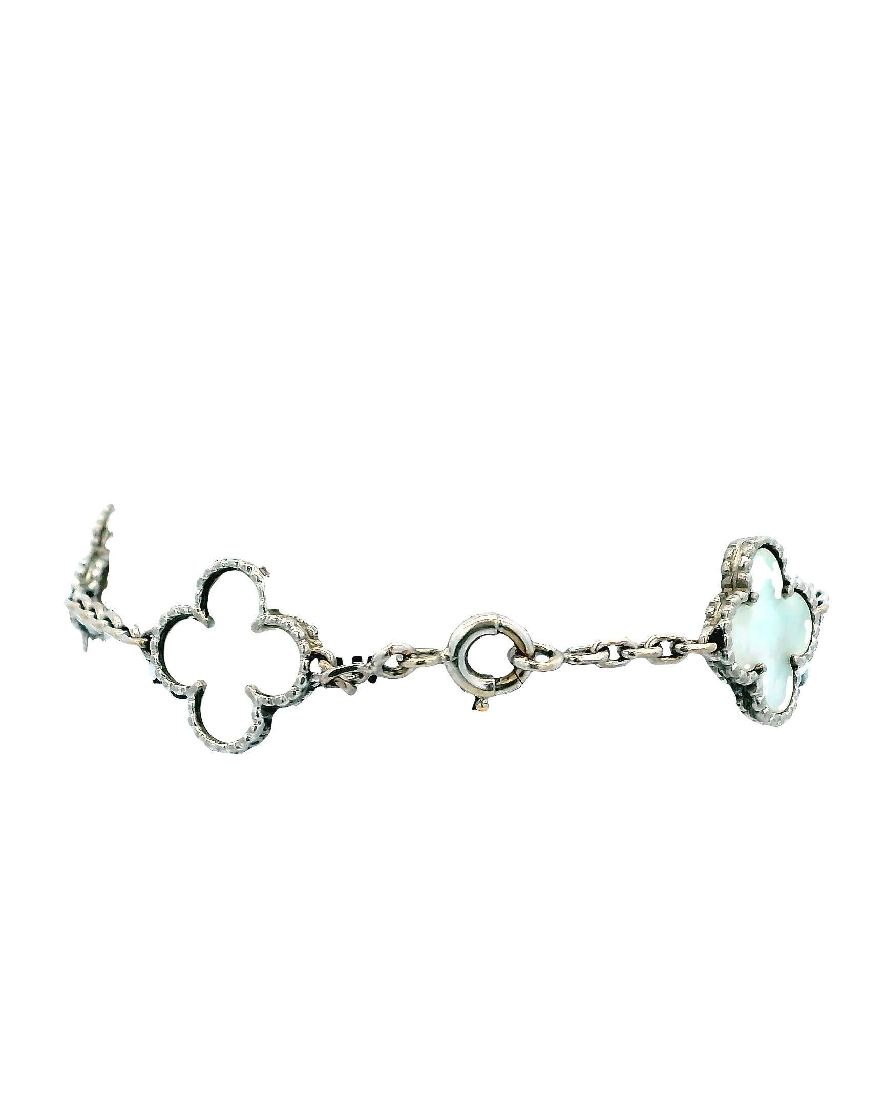Van Cleef & Arpels Bracciale d'epoca MOP in oro bianco 18 carati In condizioni buone in vendita a Great Neck Plaza, NY