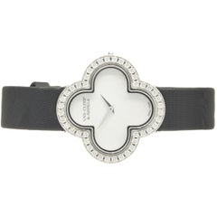 Van Cleef & Arpels 18k White Gold Mother of Pearl and Diamond Alhambra Watch