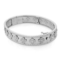 Van Cleef & Arpels 18 Karat Gold Perlée Clovers Diamond Bracelet Medium Model