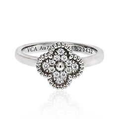 Van Cleef & Arpels 18K White Gold Sweet Alhambra Diamond Ring