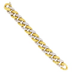 Van Cleef & Arpels 18 Karat Yellow and White Gold Curblink Bracelet, circa 1960s