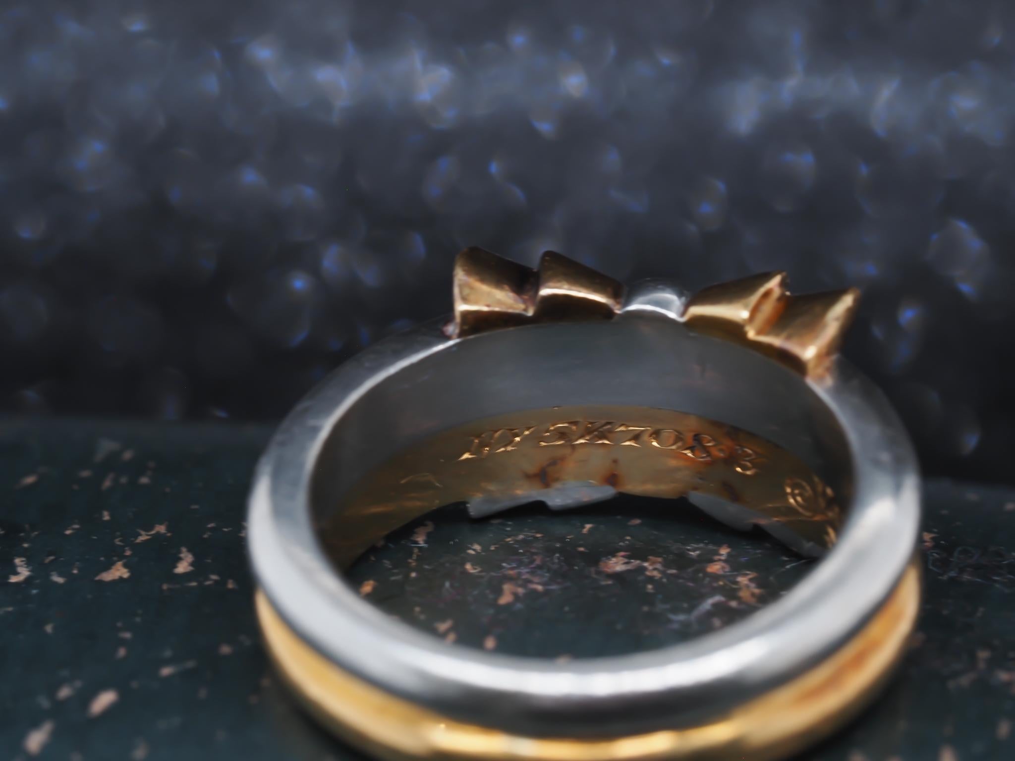 Van Cleef & Arpels 18K Yellow and White Gold Vintage Ring For Sale 2