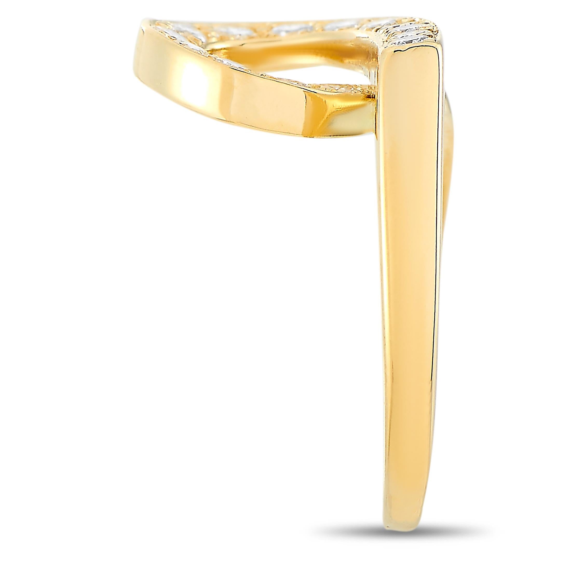 Round Cut Van Cleef & Arpels 18 Karat Yellow Gold 0.30 Carat Diamond Ring