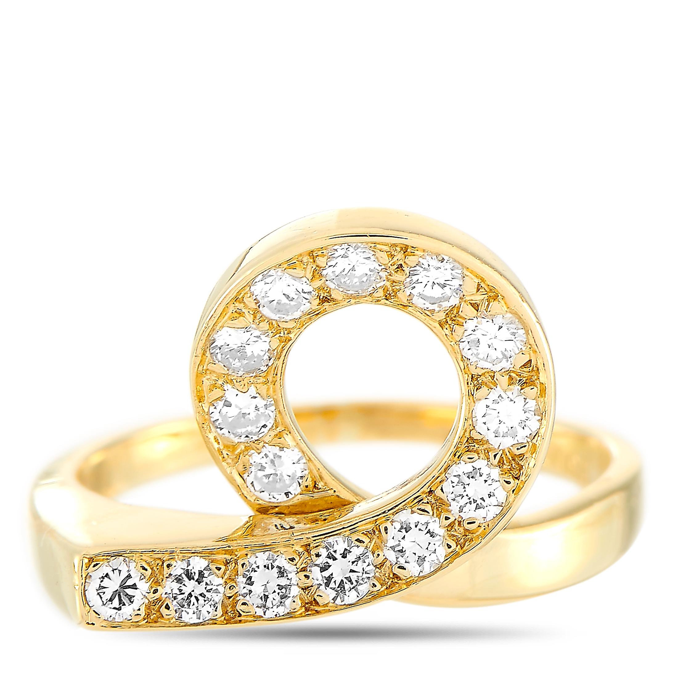 Women's Van Cleef & Arpels 18 Karat Yellow Gold 0.30 Carat Diamond Ring