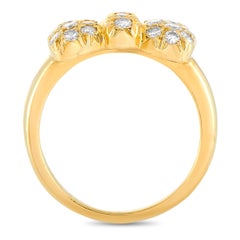 Van Cleef & Arpels 18 Karat Yellow Gold 0.45 Carat Diamond Bow Ring