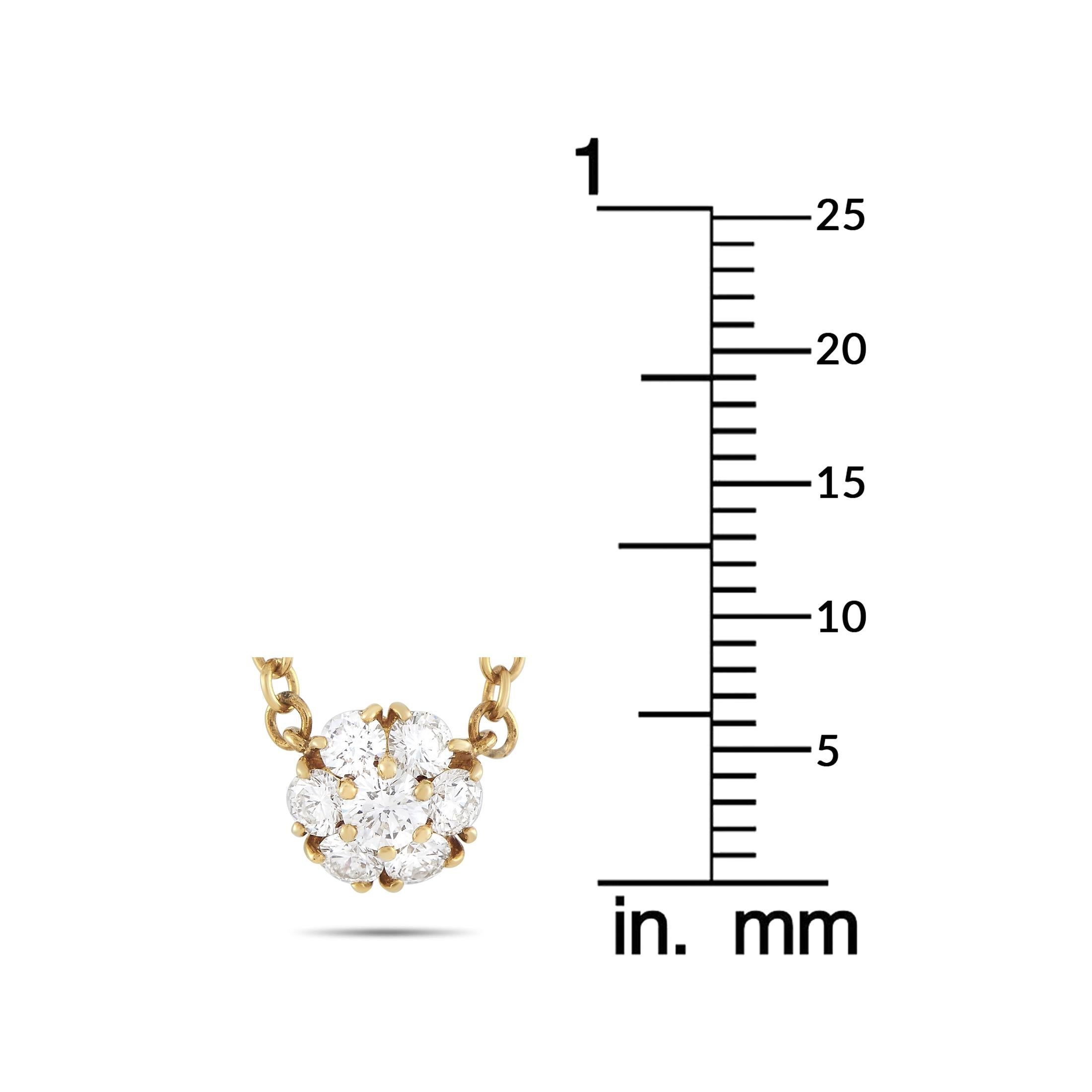 Women's Van Cleef & Arpels 18 Karat Yellow Gold 0.50 Carat Diamond Necklace