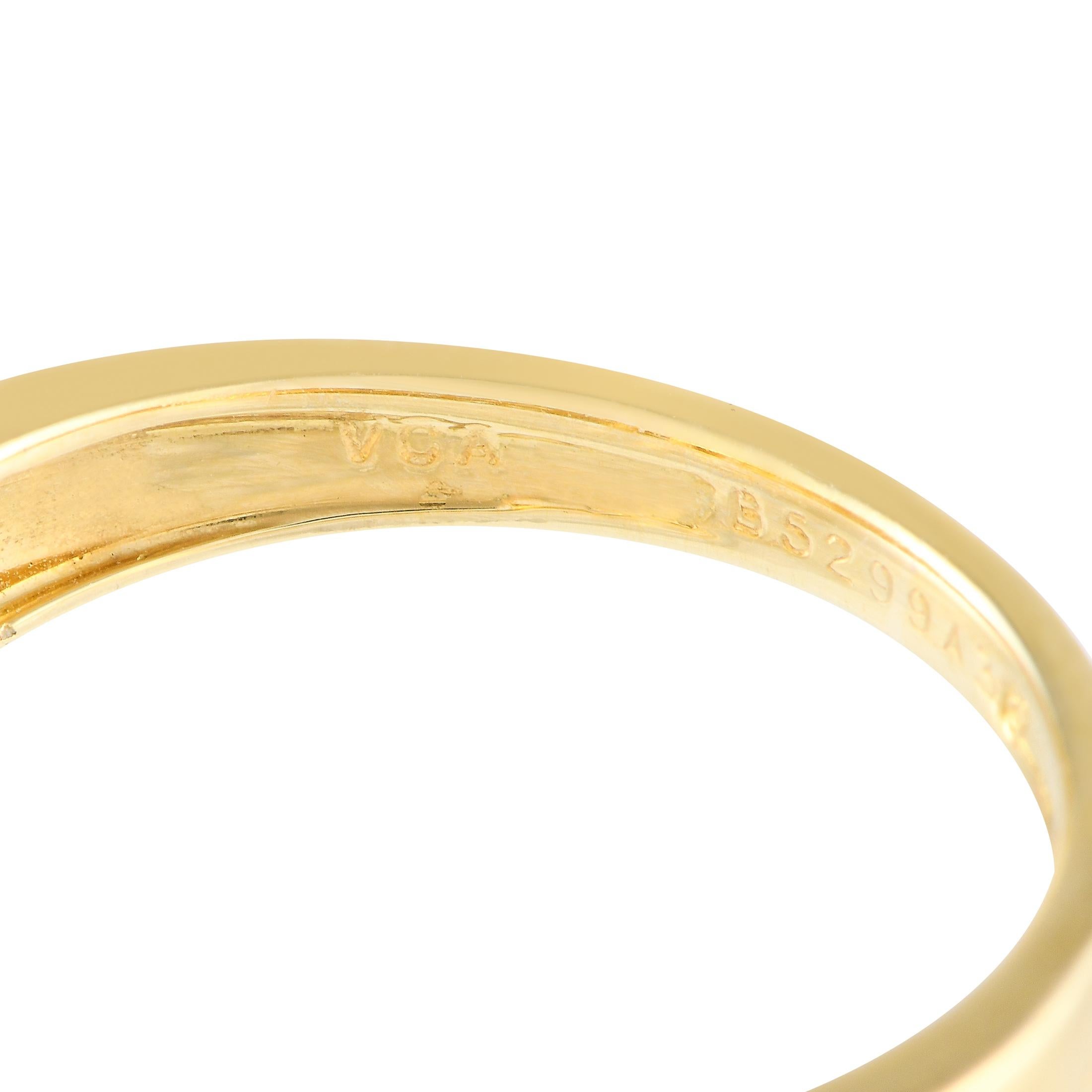 Van Cleef & Arpels 18K Yellow Gold 0.75ct Diamond Ring In Excellent Condition For Sale In Southampton, PA