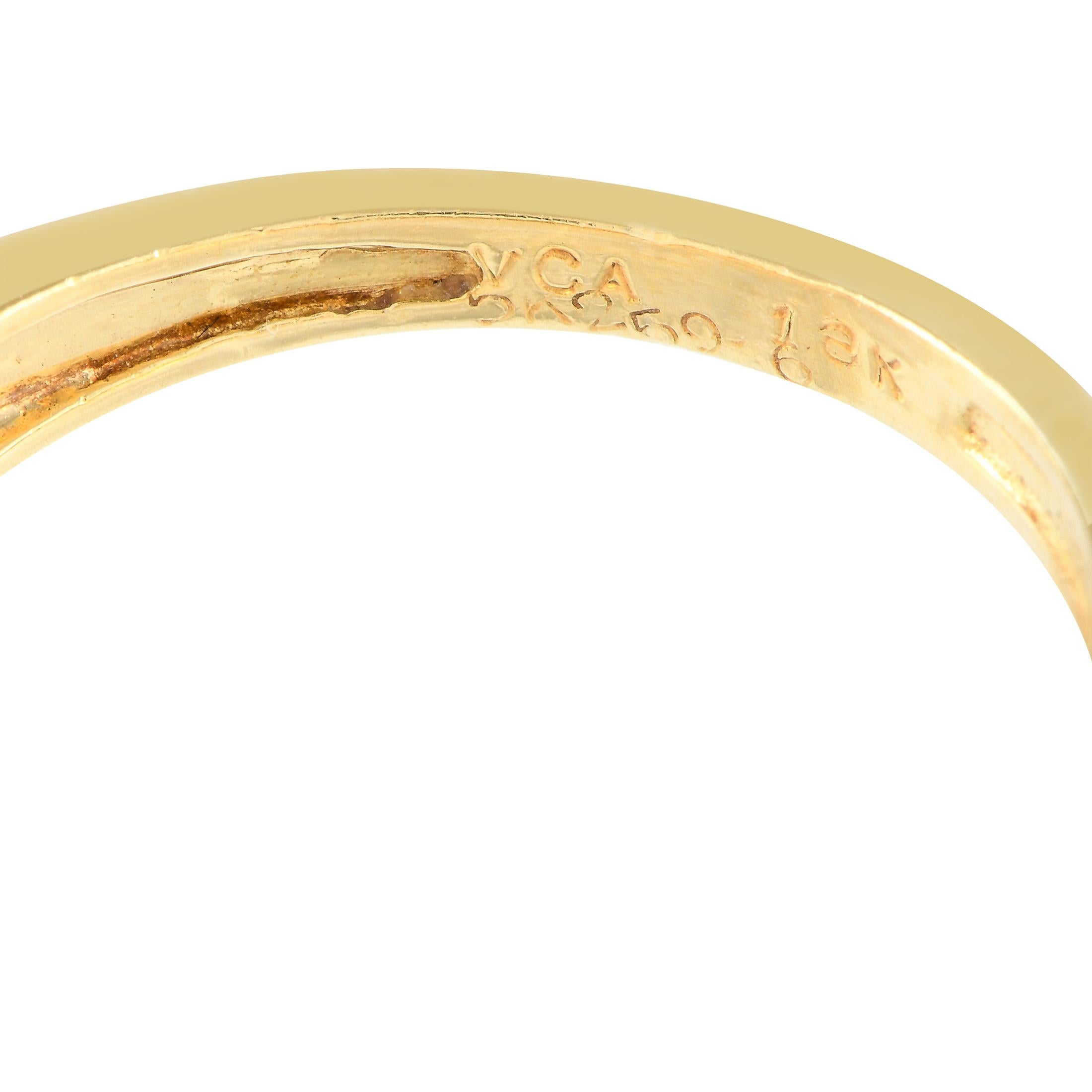 Van Cleef & Arpels 18K Yellow Gold 0.87ct Diamond Ring In Excellent Condition In Southampton, PA