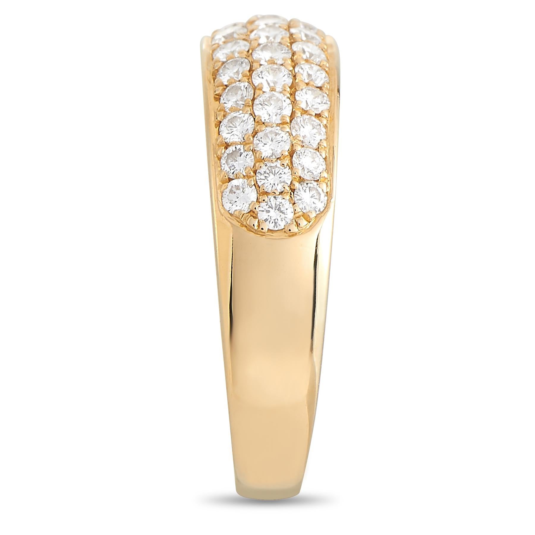 Van Cleef & Arpels 18K Yellow Gold 0.88 Ct Diamond Ring In Excellent Condition In Southampton, PA