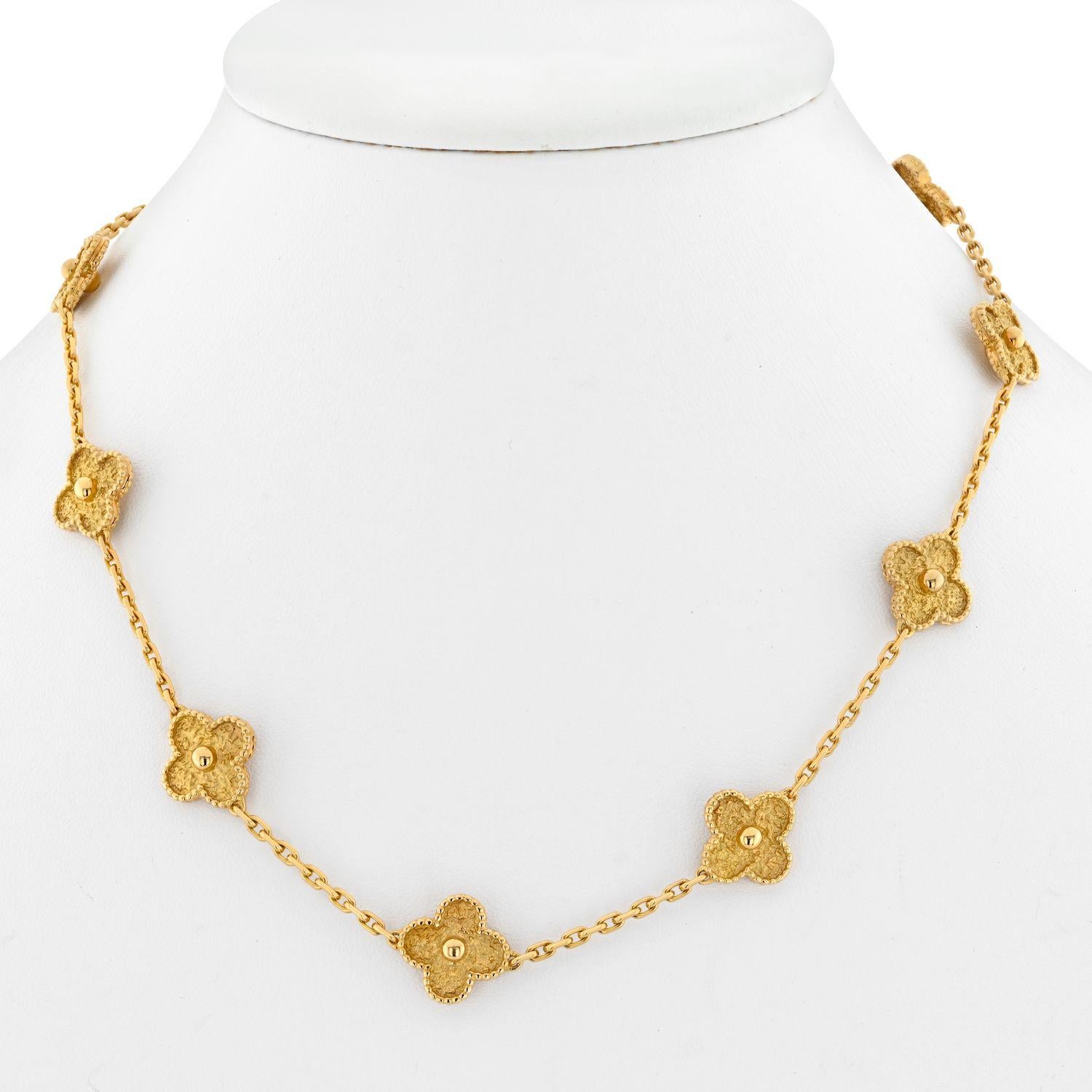 van cleef yellow gold alhambra necklace