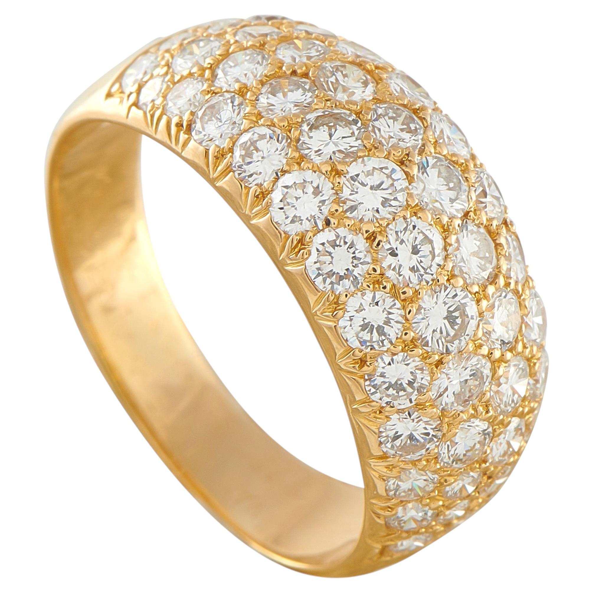 Van Cleef & Arpels 18K Yellow Gold 1.29ct Diamond Ring VC14-031226 For Sale