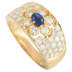 Van Cleef & Arpels 18K Yellow Gold 1.35 ct Diamond and Sapphire Ring