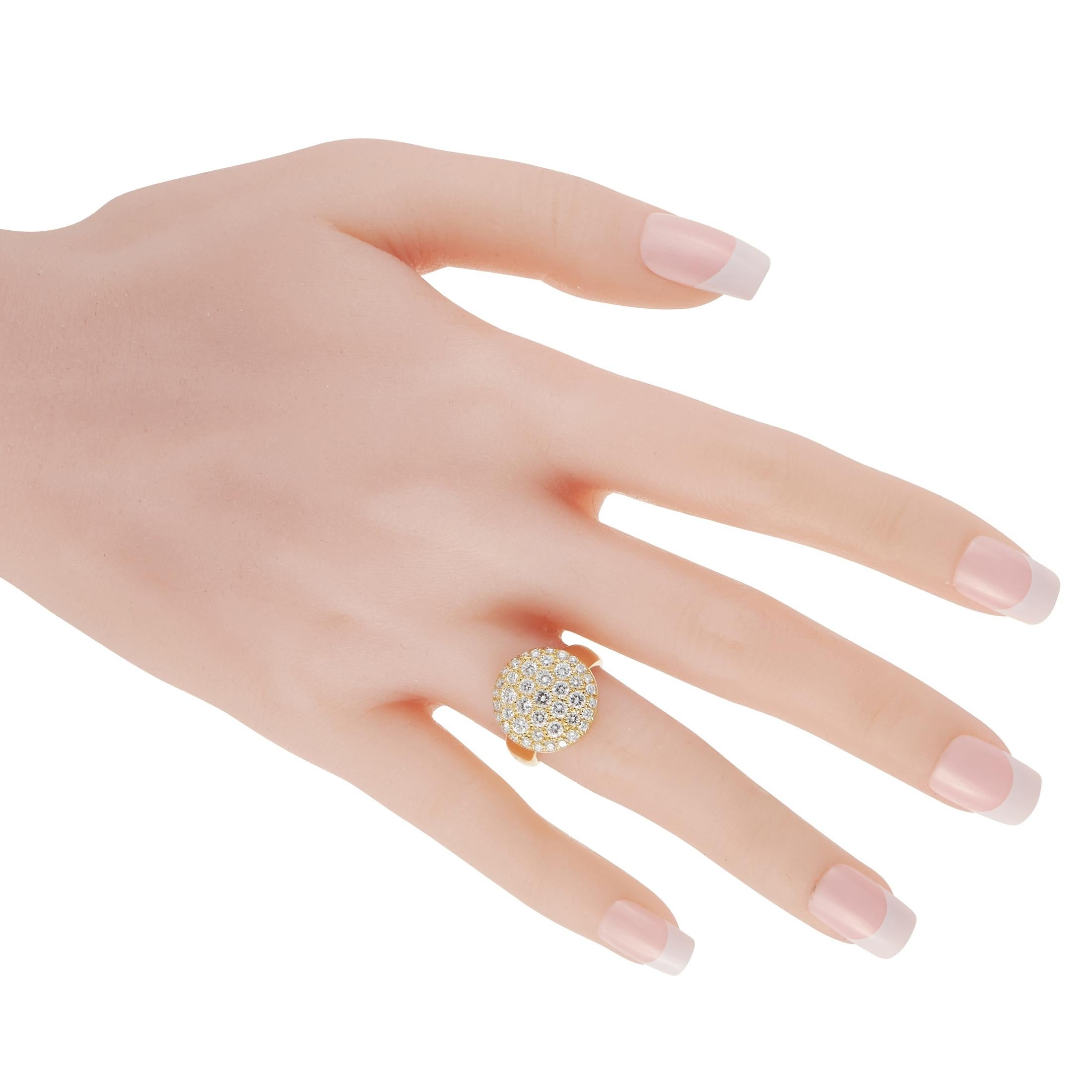 Van Cleef & Arpels 18K Yellow Gold 1.50ct Diamond Ring In Excellent Condition In Southampton, PA