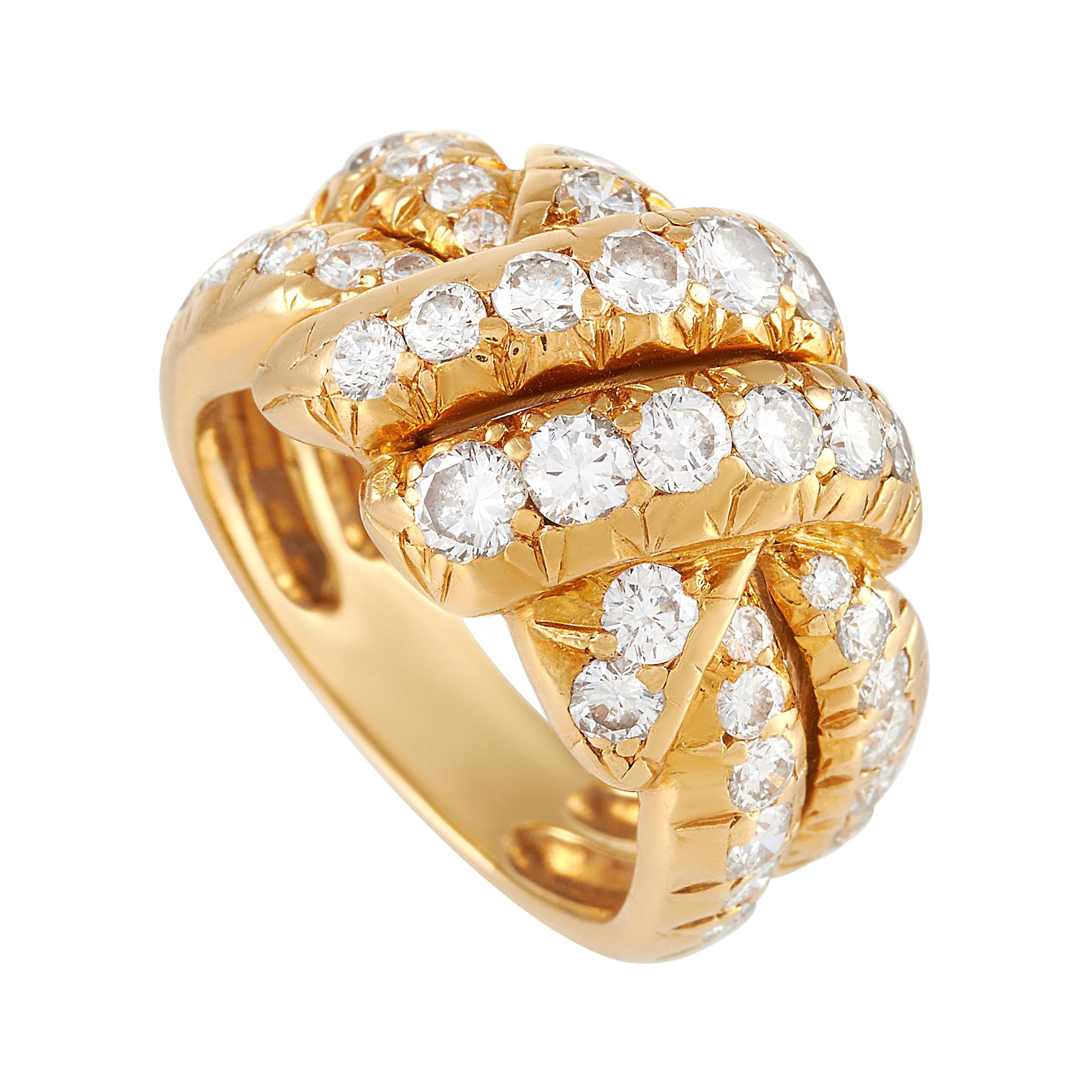 Van Cleef & Arpels 18k Yellow Gold 1.75 Ct Diamond Ring