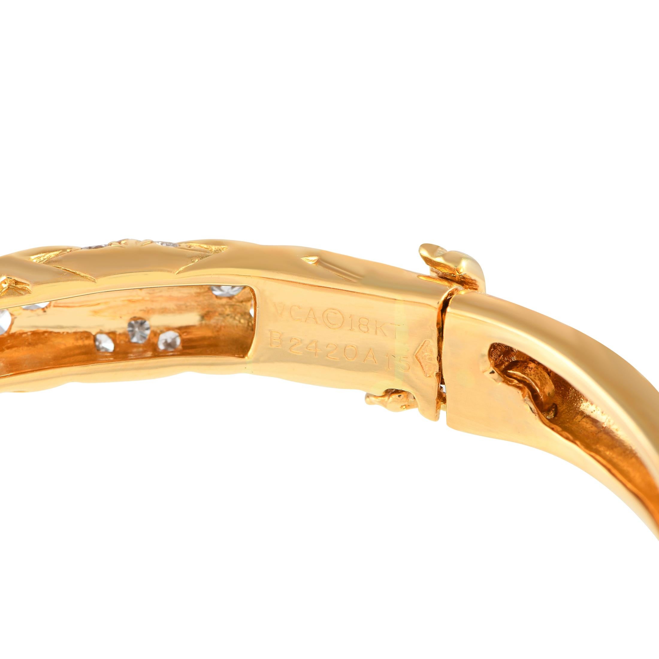 Van Cleef & Arpels 18K Yellow Gold 1.80ct Diamond Bracelet In Excellent Condition For Sale In Southampton, PA