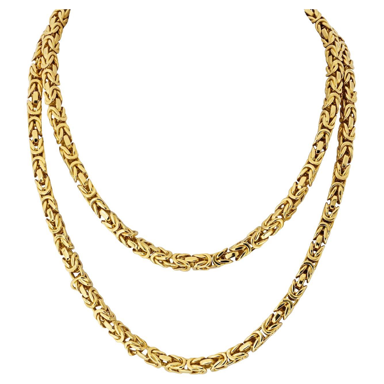 Van Cleef & Arpels 18K Yellow Gold 31 Inches Byzantian Chain Necklace