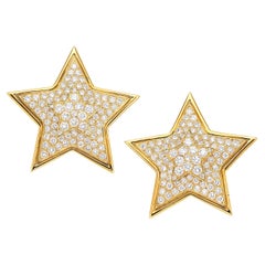 Van Cleef & Arpels Ohrclips aus 18 Karat Gelbgold mit 3,32 Karat Diamanten