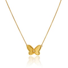 Van Cleef & Arpels 18K Gelbgold Alle Gold Vintage Schmetterling Halskette