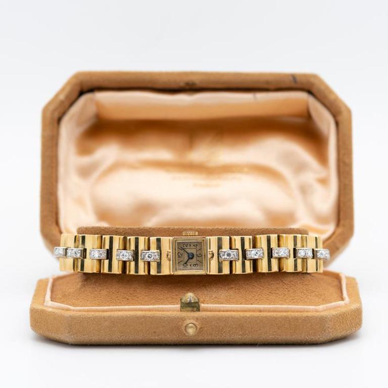Van Cleef & Arpels 18 Karat Gold and 3.0 Carat Diamond Timepiece, circa 1940s 3