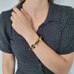 Van Cleef & Arpels 18k Yellow Gold And Onyx Bracelet