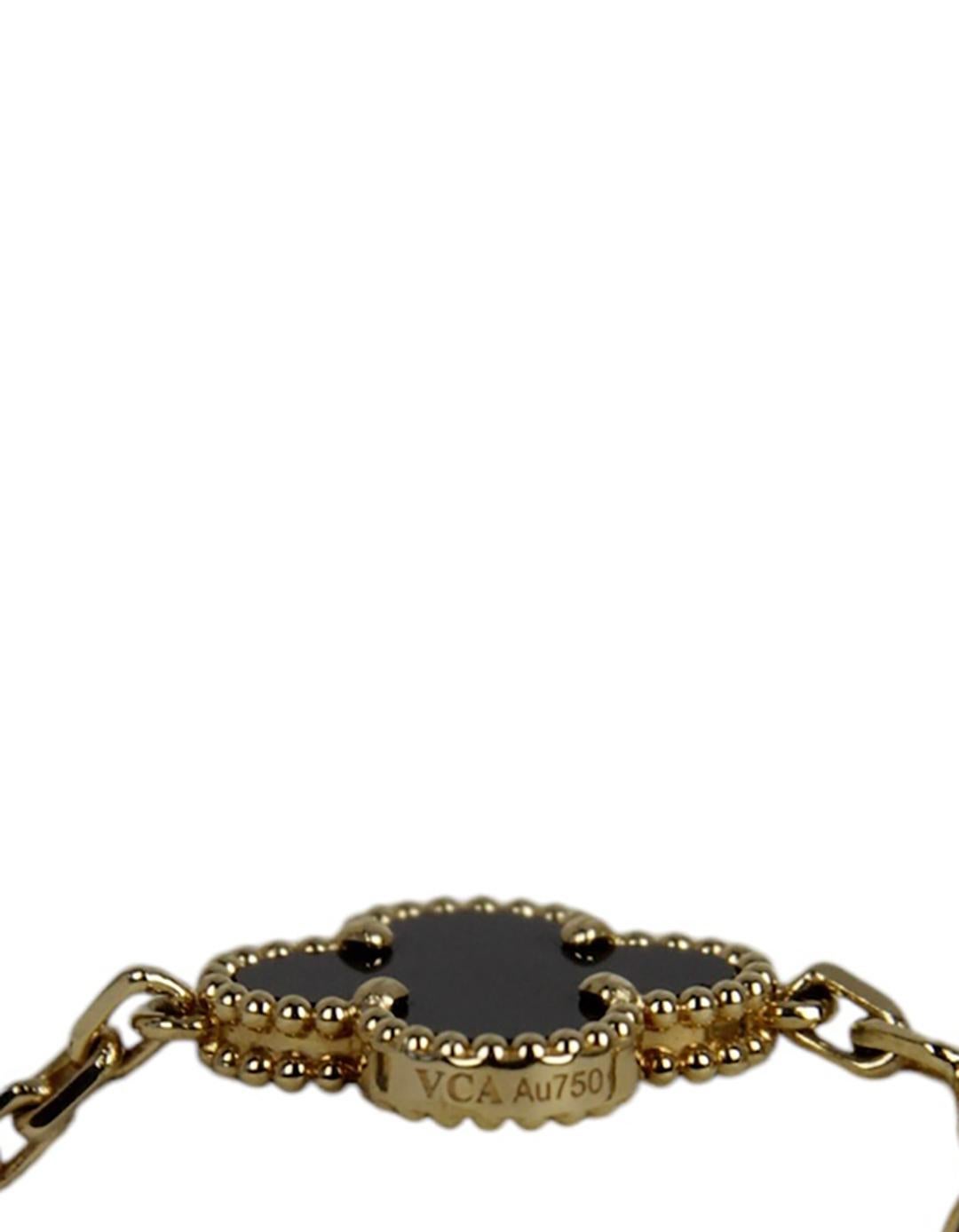 Van Cleef & Arpels 18K Yellow Gold/Black Onyx Vintage Alhambra Bracelet 1