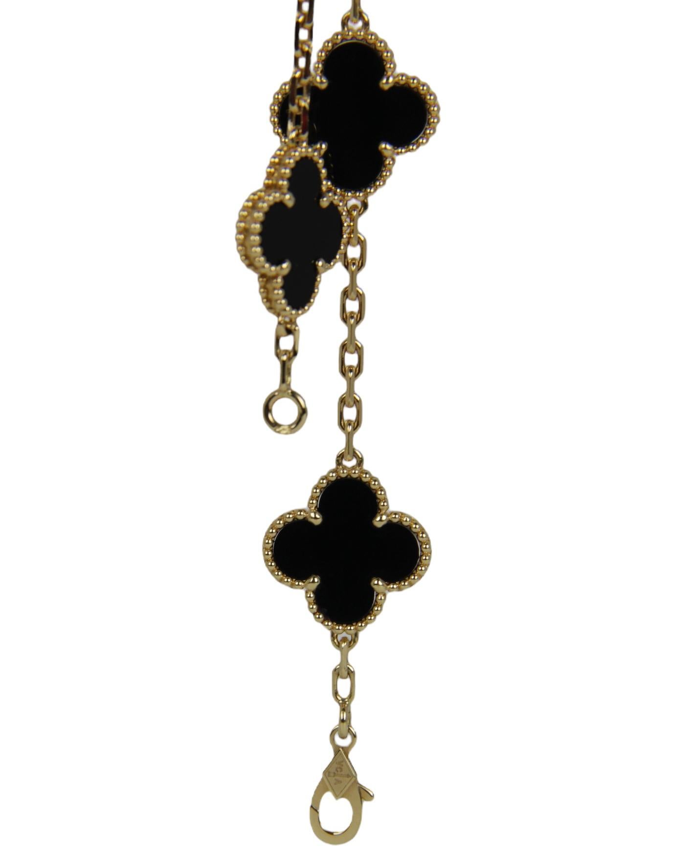 Van Cleef & Arpels 18K Yellow Gold/Black Onyx Alhambra Bracelet 2