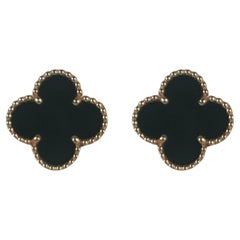 Van Cleef & Arpels - Orecchini Alhambra d'epoca in oro giallo 18 carati e onice nero