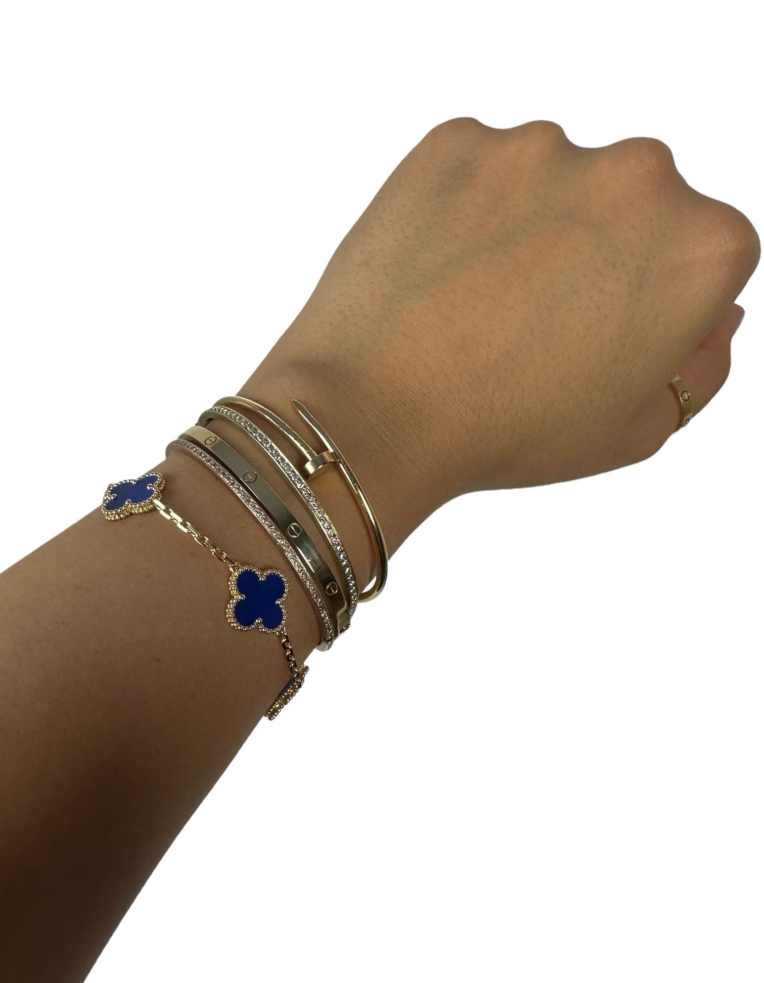 Van Cleef & Arpels 18K Yellow Gold/Blue Agate Alhambra Bracelet

Made In: France
Date of Manufacture - 2023
Materials: Blue Agate and 18k yellow gold
Hallmarks: VCA Au750, serial number
Closure/Opening: Lobster clasp
Overall Condition: