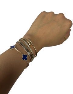 Van Cleef & Arpels Alhambra-Armband aus 18 Karat Gelbgold/Blauem Achat