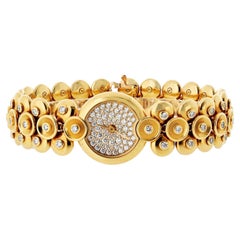 Reloj Van Cleef & Arpels de oro amarillo de 18 quilates Bouton D'or modelo mediano con esfera de diamantes