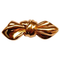 Van Cleef 
Arpels 18k Yellow Gold Bow Brooch Clip