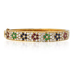 Bracciale Van Cleef & Arpels in oro giallo 18 carati con diamanti e pietre preziose