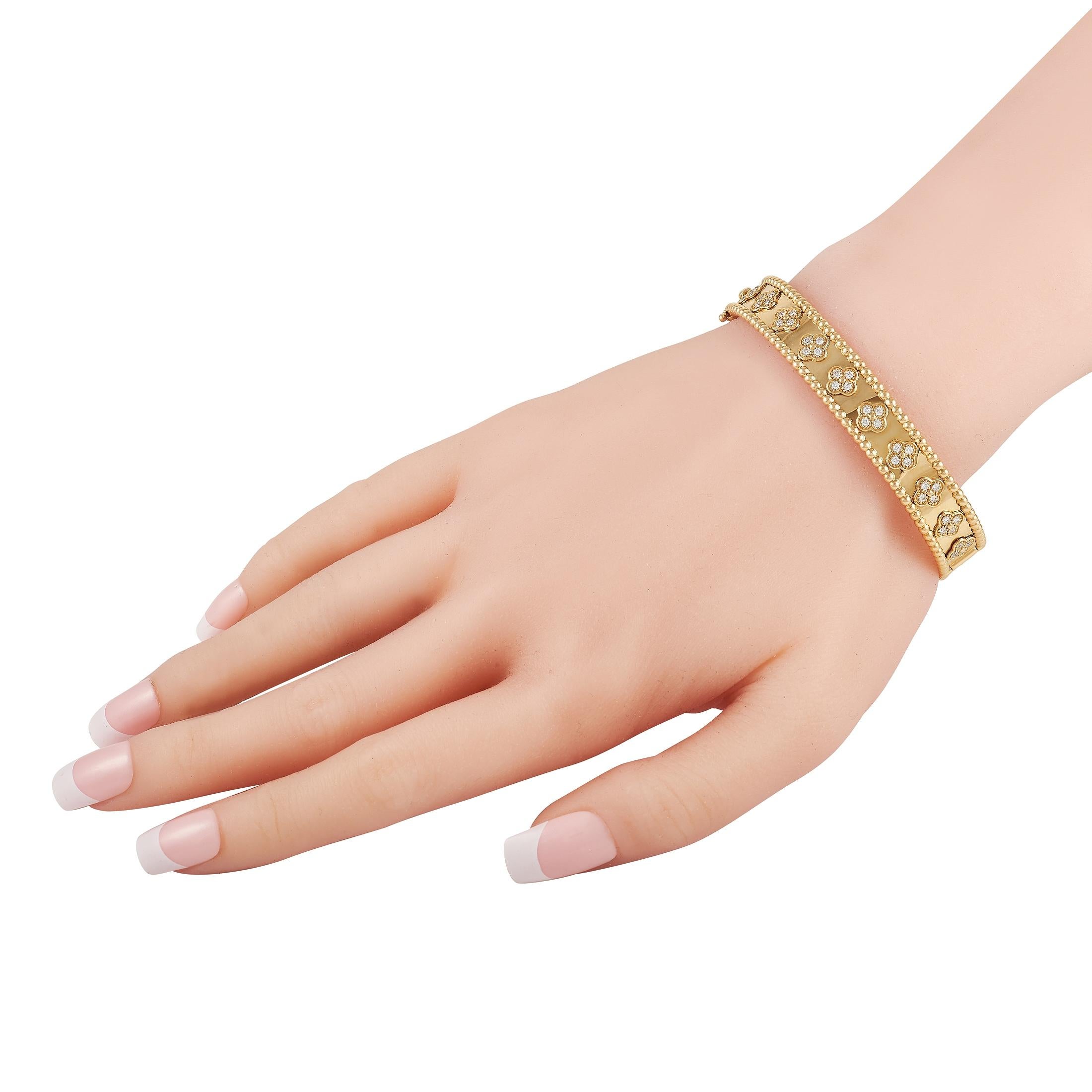 Van Cleef & Arpels Diamantarmband aus 18 Karat Gelbgold (Rundschliff)