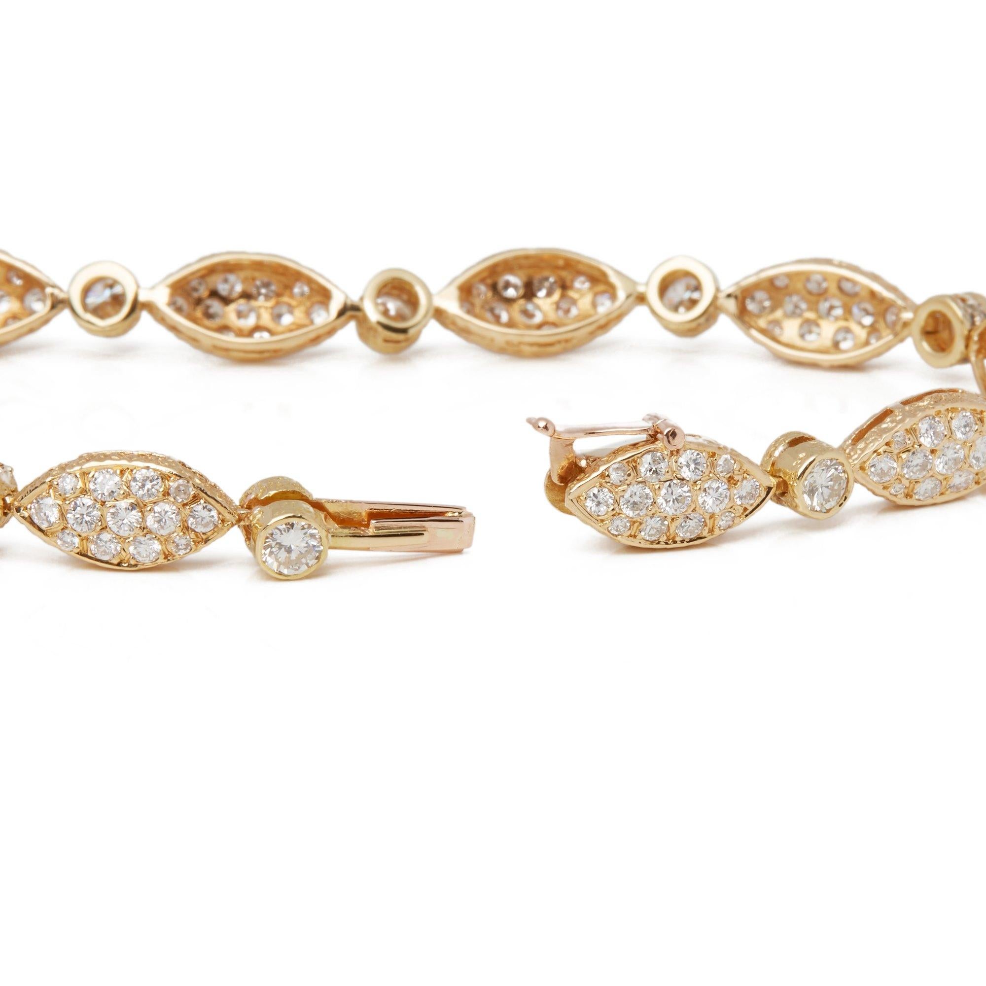 Round Cut Van Cleef & Arpels 18 Karat Yellow Gold Diamond Bracelet